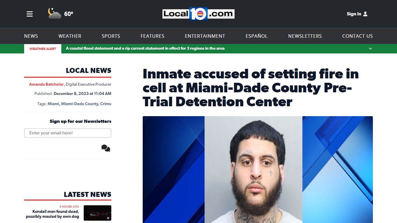 Inmate accused of setting fire in cell at Miami-Dade County Pre-Trial ...